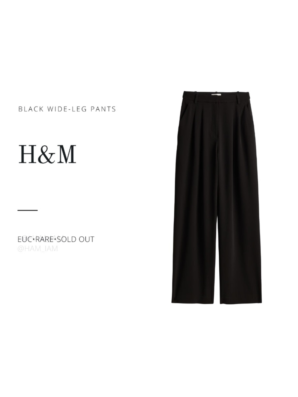 EUC Black H&M Wide-Leg Pants